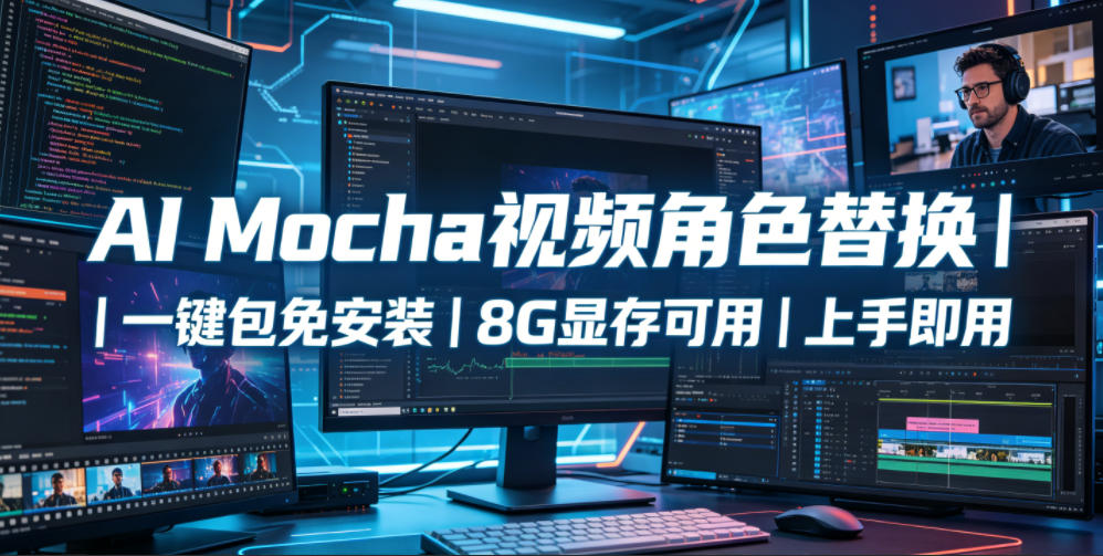 ai-mochae8a786e9a291e8a792e889b2e69bbfe68da2efbd9ce4b880e994aee58c85e5858de5ae89e8a385efbd9c8ge698bee5ad98e58fafe794a8efbd9ce4b88ae6898b_6a2e77c595c21.jpeg AI MoCha视频角色替换|一键包免安装|8G显存可用|上手即用