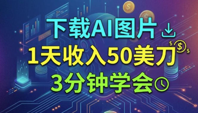 e4b88be8bdbdaie59bbee78987efbc8c1e5a4a9e694b6e585a550e58880efbc8c3e58886e9929fe5ada6e4bc9ae79a84e7be8ee58880e9a1b9e79bae_6a2926afefdb3.jpeg 下载AI图片,1天收入50刀,3分钟学会的美刀项目