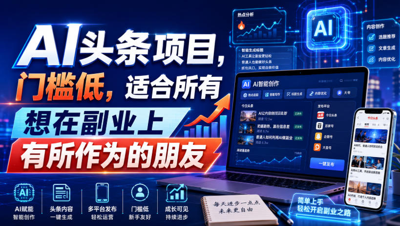 引力圈AI头条项目，门槛低，适合所有想在副业上有所作为的朋友-鼎铸网