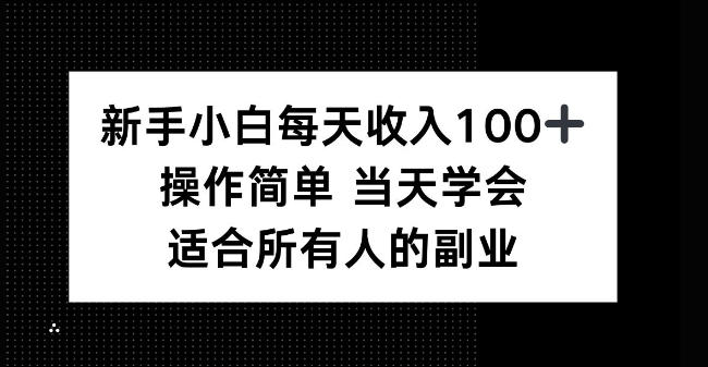 新手小白每天收入100+,操作简单当天学会,适合所有人的副业【揭秘】-鼎铸网
