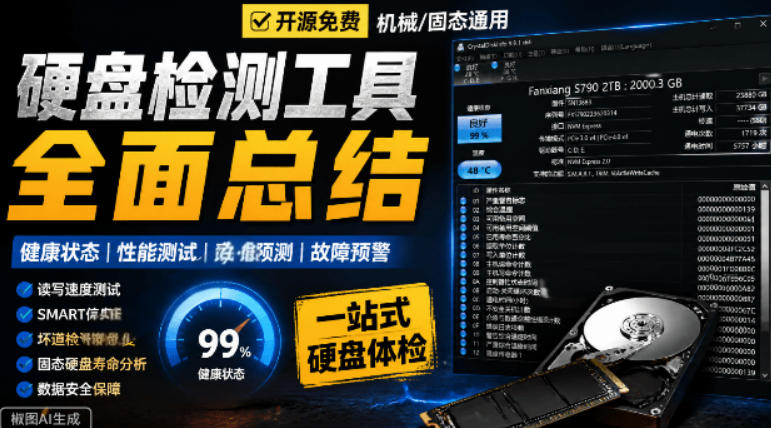 Github宝藏应用!专业磁盘硬盘健康信息检测工具,支持硬盘健康度、通电时间和次数等,CrystalDiskInfo-鼎铸网
