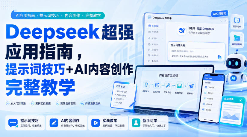 deepseeke8b685e5bcbae5ba94e794a8e68c87e58d97efbc8ce68f90e7a4bae8af8de68a80e5b7a7aie58685e5aeb9e5889be4bd9ce5ae8ce695b4e69599e5ada6_6a818782e967e.jpeg Deepseek超强应用指南,提示词技巧+AI内容创作完整教学