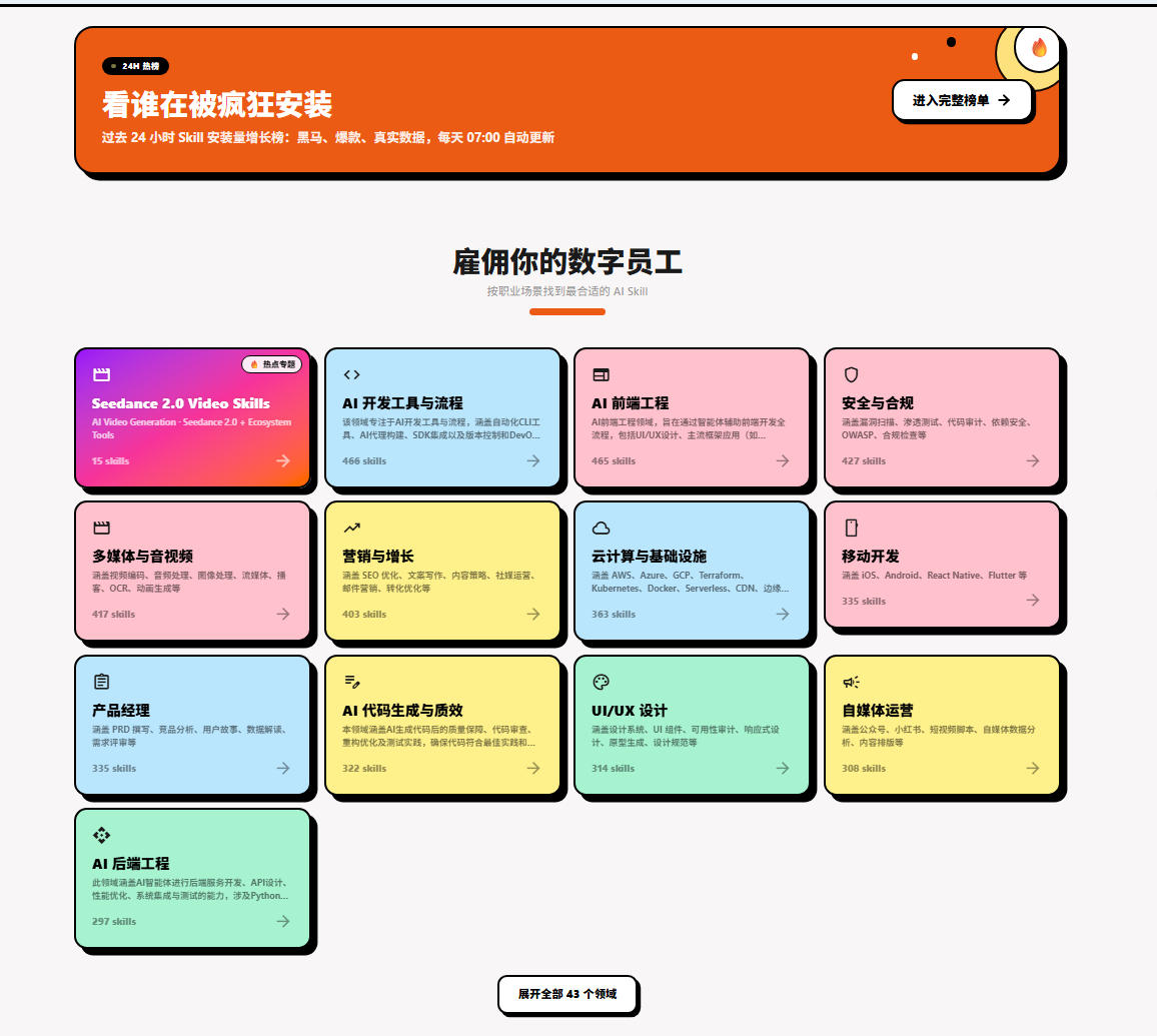 别再乱找了！聚合了超过9000+个AI Skills的中文导航平台，让你的AI变得更强大，SkillForge