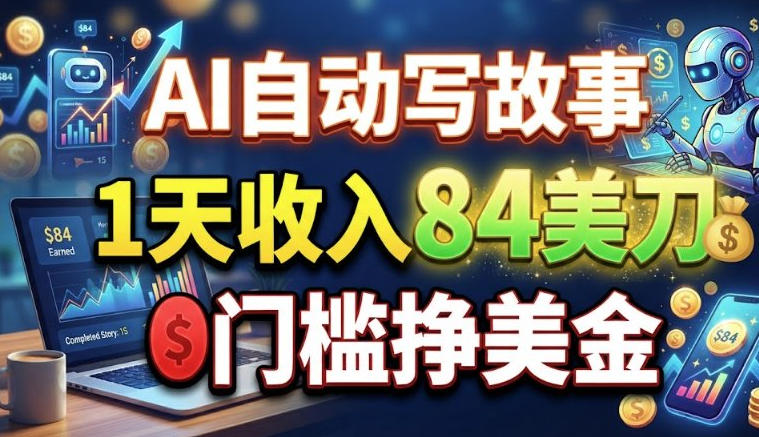 aie887aae58aa8e58699e69585e4ba8befbc8c1e5a4a9e694b6e585a584e58880efbc8c0e997a8e6a79be68ca3e7be8ee58880_6aa8a321b4b25.jpeg AI自动写故事,1天收入84刀,0门槛挣美刀
