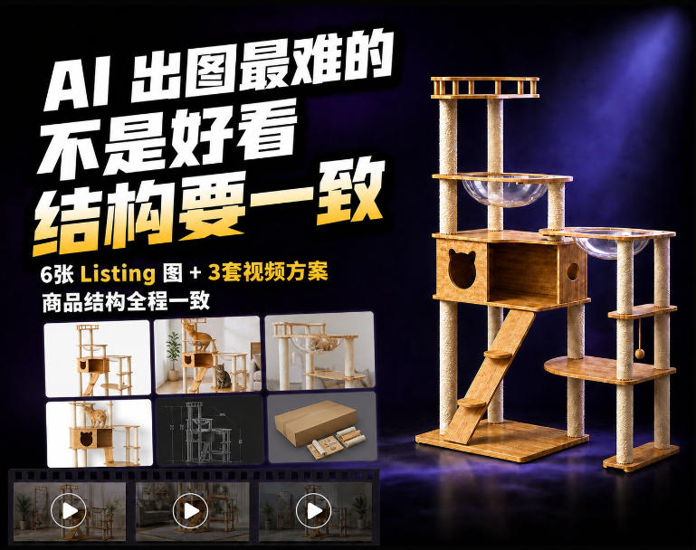 一张商品图，怎么生成6张Amazon Listing图和3套视频方案？-鼎铸网