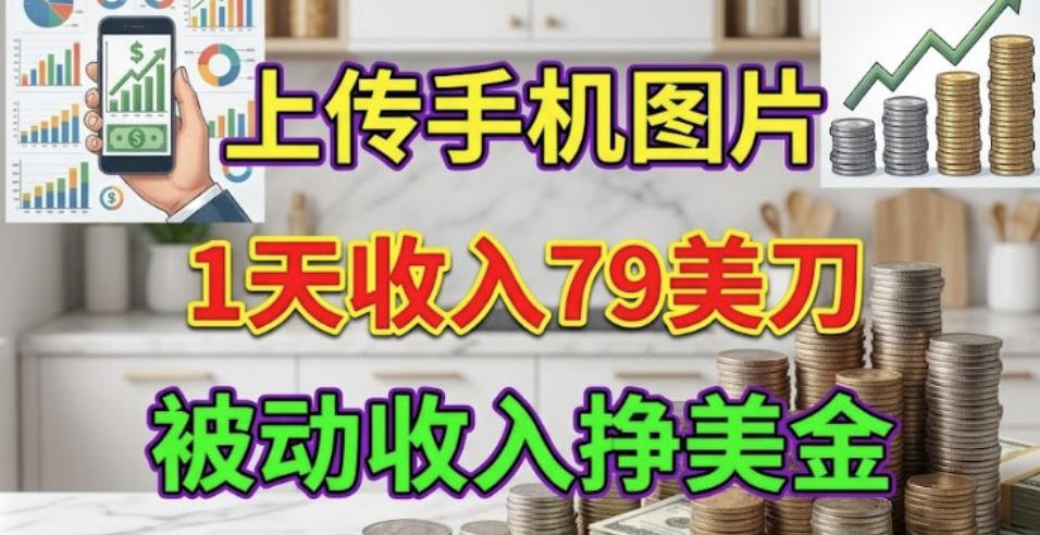 上传手机图片，1天收入79刀，被动收入挣美刀-鼎铸网