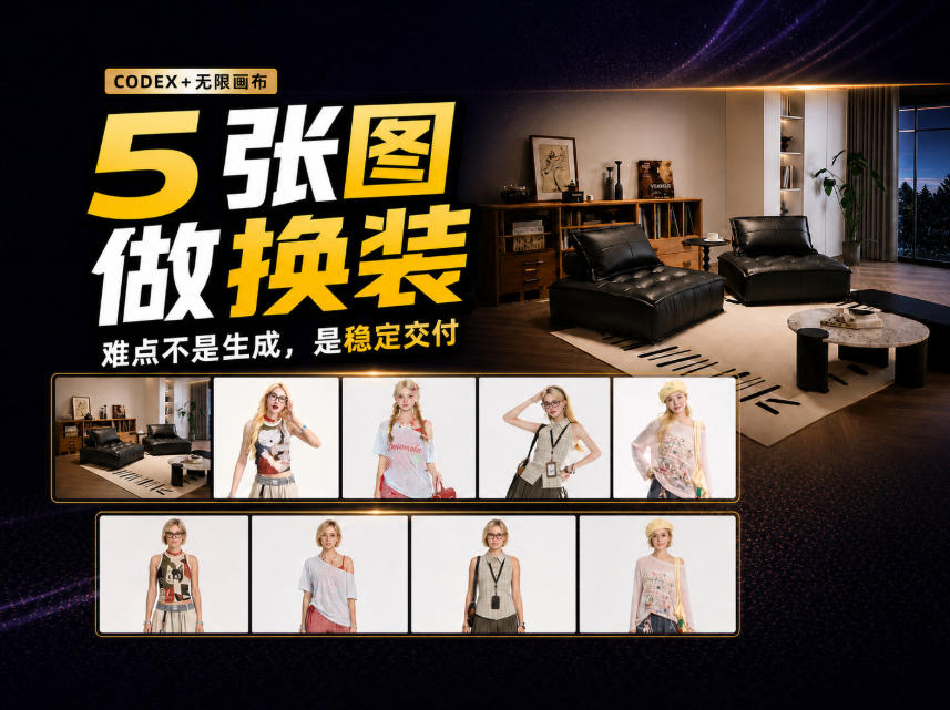 codex+无限画布,5张商品图做沙发换装视频,关键不是提示词!-鼎铸网