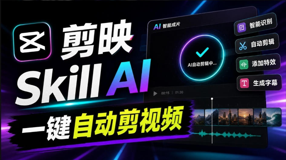 剪映Skill一键自动剪视频,AI全自动用你的剪映剪辑!做矩阵号、批量的创作者有福了jianying-editor-skill-鼎铸网
