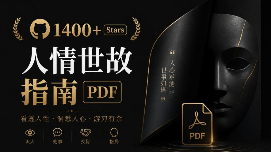 没人教的社会生存课，现在有大佬免费教你了！1486 stars的人情世故指南，推荐逐字学习HowToGetAlong-鼎铸网