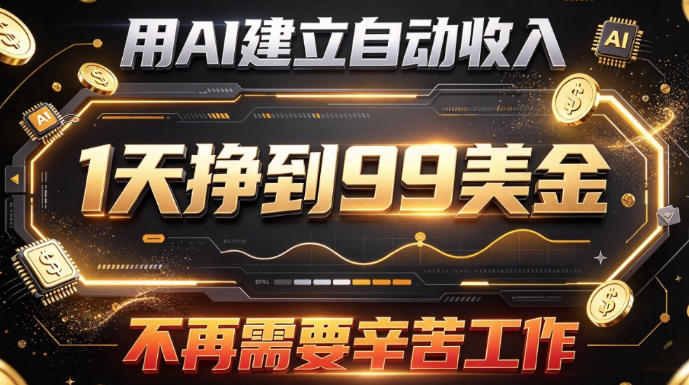 用AI建立自动收入，1天挣到99美刀，不再需要辛苦工作-鼎铸网