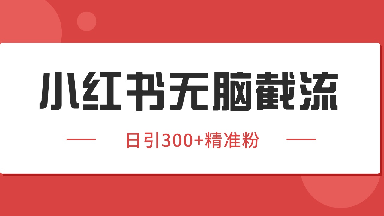 小红书截流同行客源,独家野路子获客玩法 日引200+暴力获客-鼎铸网