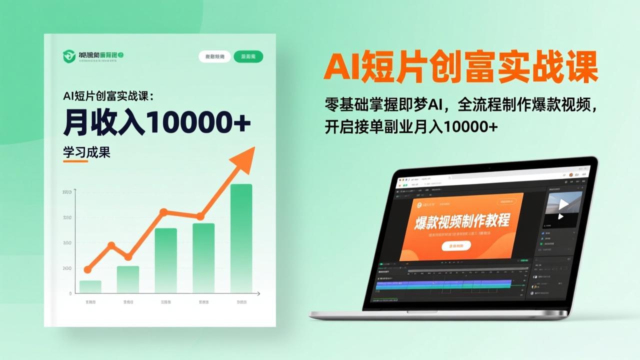 00ba600b706dece0292d8a1893cda73e.jpeg AI短片创富实战课:零基础掌握即梦AI,全流程制作爆款视频,开启接单副业月入10000+(更新