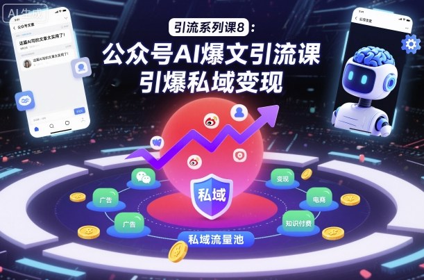 010ef512bbedb4478ce1c408d46fd6bb.jpeg 引流系列课8:公众号AI爆文引流课,引爆私域变现
