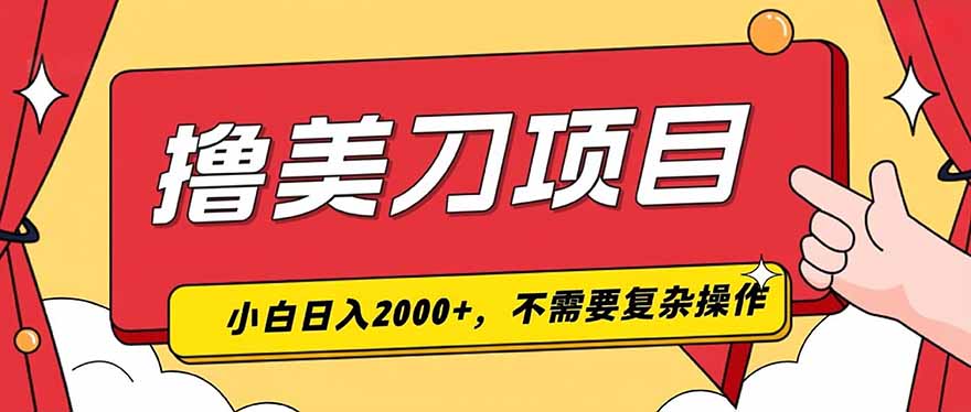 撸美刀，单日收入2000+，小白可做-鼎铸网