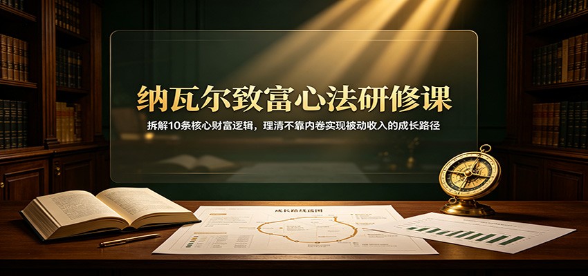 纳瓦尔致富心法研修课:拆解10条核心财富逻辑,理清不靠内卷实现被动收入的成长路径-鼎铸网