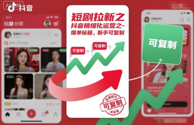 024737b59bc5680ebc6336360752c8a1.jpeg 短剧拉新之抖音精细化运营之爆单秘籍,新手可复制