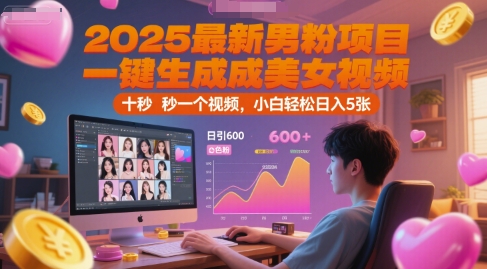 02a94c63112a553f323c9c1340a54d76.jpeg 2025最新男粉项目,一键生成美女视频,日引600+色粉 十秒一个视频,小白轻松日入5张【揭秘】