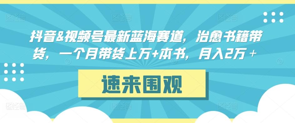 02ca38120766b91706c0aecdce77769a.jpeg 抖音&视频号最新蓝海赛道,治愈书籍带货,一个月带货上万+本书,月入2万+【揭秘】