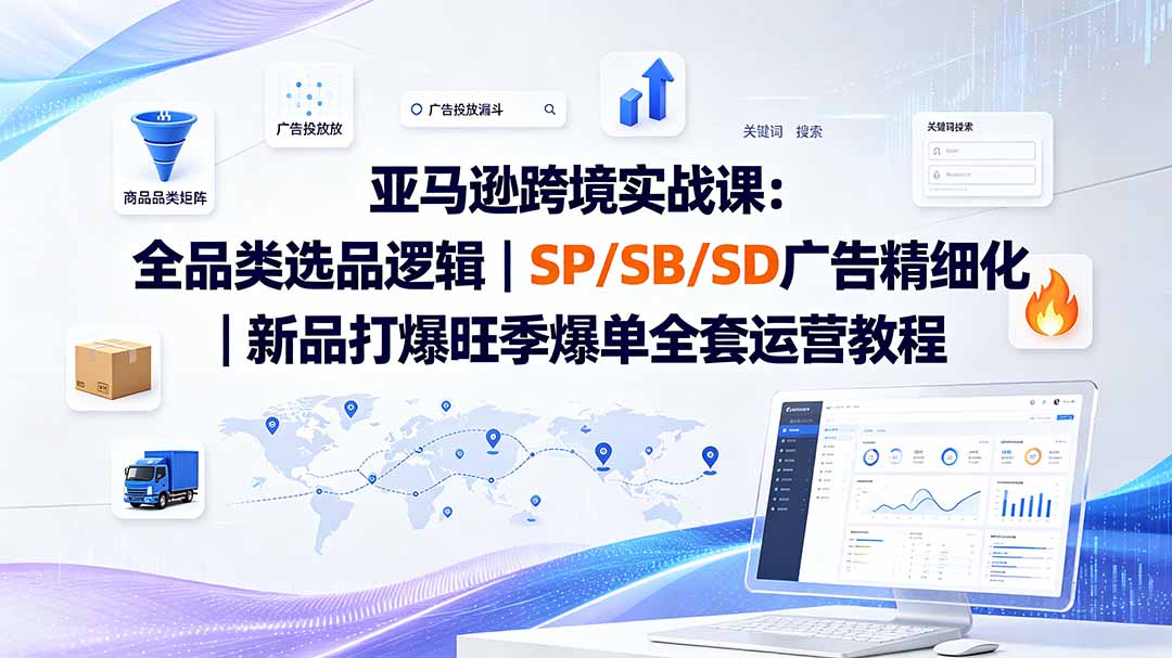 02ef33fcf570edcf181f8faaff013b8b.jpeg 亚马逊跨境实战课-更新:全品类选品逻辑|SP/SB/SD广告精细化|新品打爆旺季爆单全套运营教程