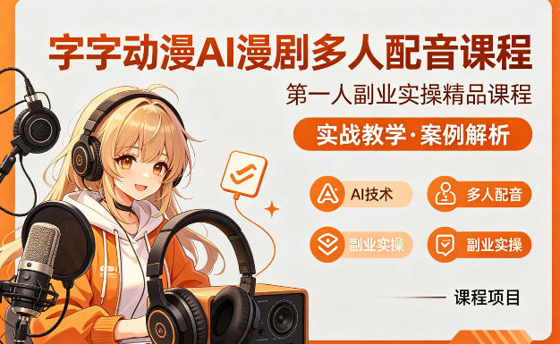 045889bbcccef6f2c54c7079d212d551.jpeg 字字动漫AI漫剧多人配音课程,实战教学,案例解析