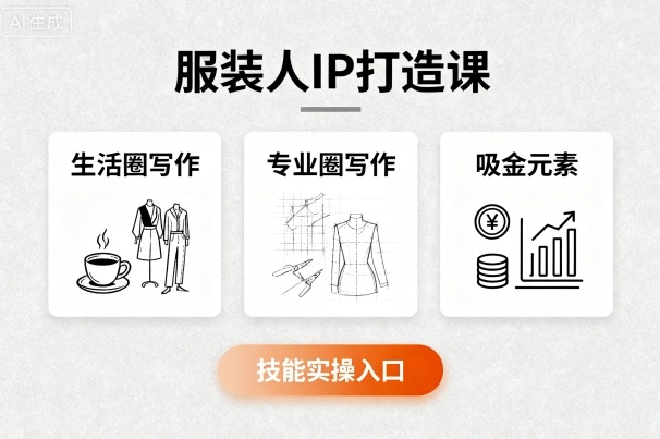 0485f7f1319043069bbc929f1eac3652.jpeg 服装人IP打造课,文案创富+生活圈写作+专业圈写作+服装人专属+吸金元素+技能实操