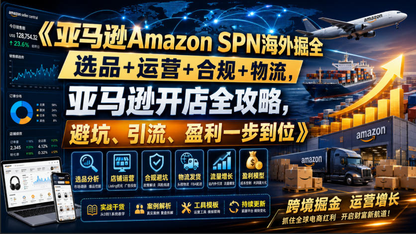 0497c4ffc0f93beb94f3cc532da3fb09.jpeg 亚马逊Amazon SPN海外掘全,选品+运营+合规+物流,亚马逊开店全攻略,避坑、引流、盈利一步到位