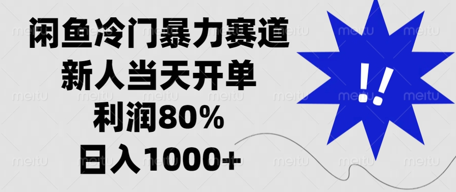 闲鱼冷门暴力赛道，新人当天开单，利润80%，日入1000+-鼎铸网