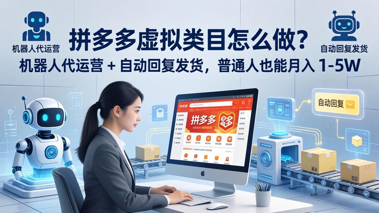 050554d8cca256e7836c3e7b97830911.jpeg 拼多多虚拟类目怎么做?机器人代运营 + 自动回复发货,普通人也能月入 1-5W