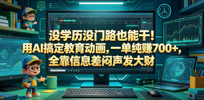 没学历没门路也能干!用AI搞定教育动画,一单纯賺700+,全靠信息差闷声发大财【揭秘】-鼎铸网