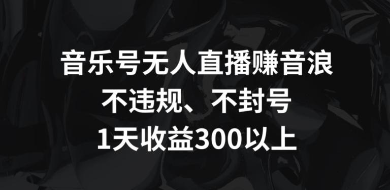 音乐号无人直播赚音浪，不违规、不封号，1天收益300+【揭秘】-鼎铸网