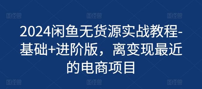 06ad6cc7a95fc2f19fbee770a4a077f3.jpeg 2024闲鱼无货源实战教程-基础+进阶版,离变现最近的电商项目