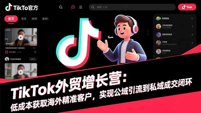 TikTok外贸增长营:低成本获取海外精准客户,实现公域引流到私域成交闭环-鼎铸网