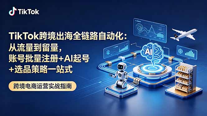 077b3244dc09b22074e29a13ac503cb1.jpeg TikTok跨境出海全链路自动化:从流量到留量,账号批量注册+AI起号+选品策略一站式