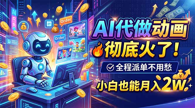 AI代做动画，彻底火了！全程派单不用愁，小白也能月入2W-鼎铸网