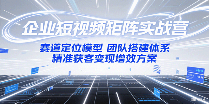 企业短视频矩阵实战营：赛道定位模型+团队搭建体系+精准获客变现增效方案-鼎铸网