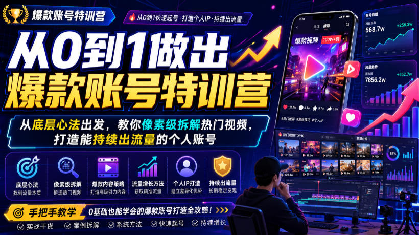 07ea22fe3d1cd12a3eb95ce652f06cb3.jpeg 从0到1做出爆款账号特训营,从底层心法出发,教你像素级拆解热门视频,打造能持续出流量的个人账号