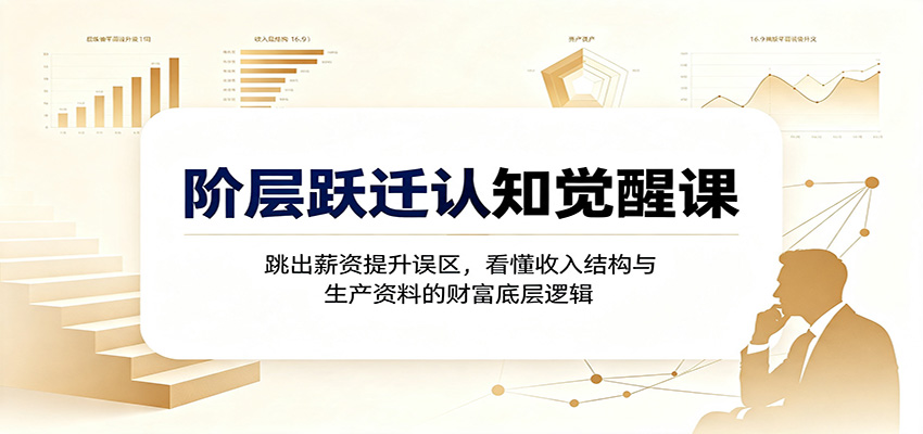 阶层跃迁认知觉醒课:跳出薪资提升误区,看懂收入结构与生产资料的财富底层逻辑-鼎铸网