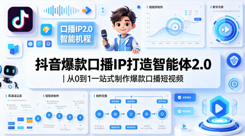 083dfbb5938a2ce65f568d36a4f33cf7.jpeg 抖音爆款口播IP打造智能体2.0|从0到1一站式制作爆款口播短视频