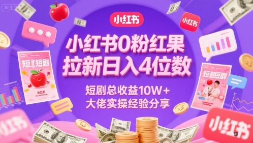 08bc65a46ff86ad448cace1e92e10398.jpeg 小红书0粉红果短剧拉新日入4位,数短剧总收益10W+大佬实操经验分享