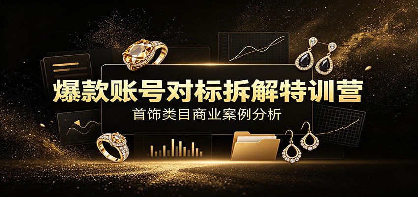 爆款账号对标拆解特训营：首饰类目商业案例分析，配套完整资料内容-鼎铸网