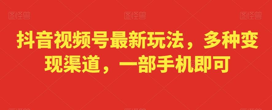 099519cf90247f7cf8ce307d159d58a2.jpeg 抖音视频号最新玩法,多种变现渠道,一部手机即可