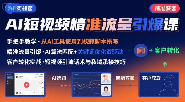 09d85c9cf3048d1d5d469f16981ab295.jpeg AI+短视频引爆精准客户实战营,手把手教你引爆Ai短视频精准流量