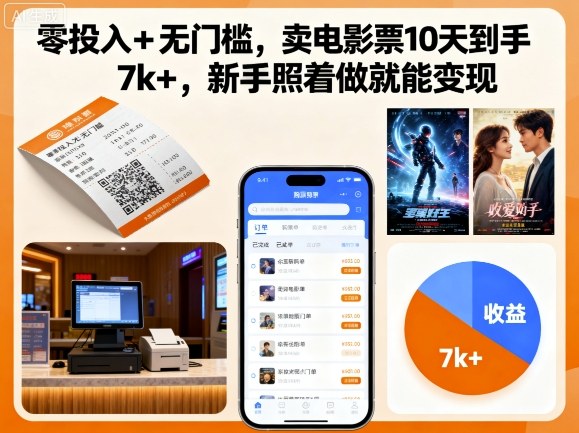 09df9eb9c3cba7408836117da64dd6b3.jpeg 零投入+无门槛,卖电影票10天到手7k+,新手照着做就能变现【揭秘】