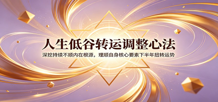 人生低谷转运调整心法：深挖持续不顺内在根源，理顺自身核心要素下半年扭转运势-鼎铸网