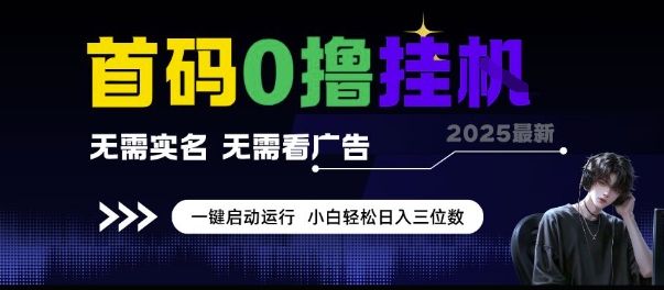 0a570c1fce79043e5b27ea12203fbee6.jpeg 首码0撸挂G项目,无需实名无需看广告 一键启动运行,小白轻松日入三位数【揭秘】