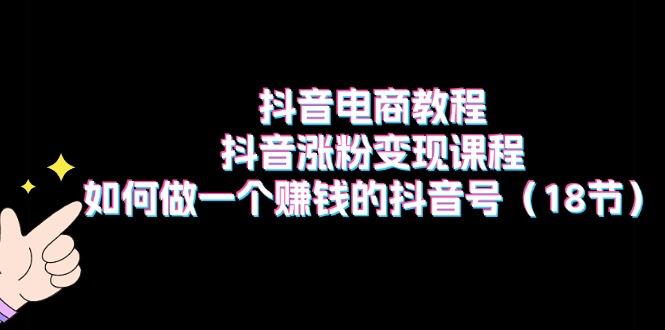 抖音电商教程：抖音涨粉变现课程：如何做一个赚钱的抖音号(18节-鼎铸网