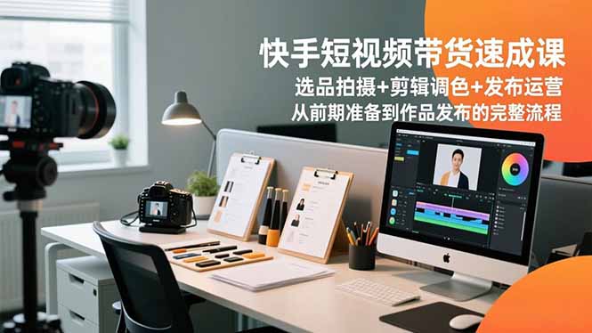 0b13a06ef44a3dc12fb75518692cb934.jpeg 快手短视频带货速成课,选品拍摄+剪辑调色+发布运营,从前期准备到作品发布的完整流程