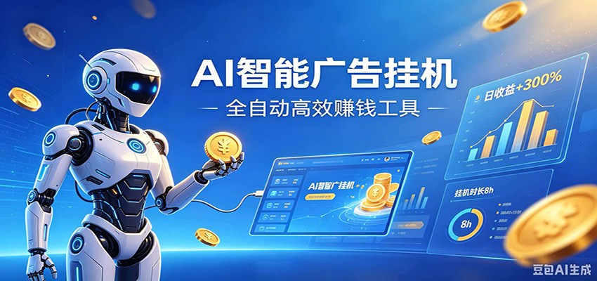 AI智能广告挂机，小白轻松上手，在家自动赚收益-鼎铸网