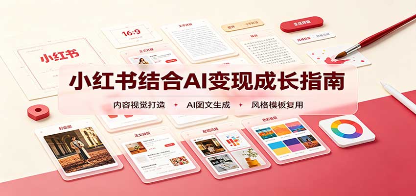 小红书结合AI变现成长指南：账号精准定位，内容视觉打造，搭建可复制流量获客体系-鼎铸网