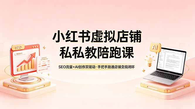 0be7194c8301d95cb3eac4c6f1c2ce64.jpeg 小红书虚拟店铺私教陪跑课,SEO流量+AI创作双驱动,手把手跑通店铺变现闭环